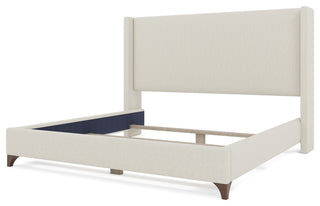 Nativa Interiors Megan Classic Plain Upholstered Bed, Off White, King