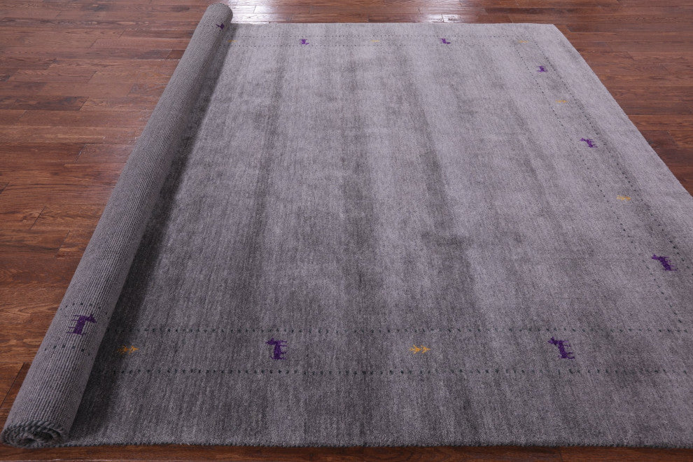8' 0" X 10' 0" Persian Gabbeh Handmade Wool Rug Q4356