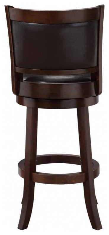 Augusta Swivel Bar or Counter Stool, Cappuccino with Dark Brown PU, 29" Bar Height