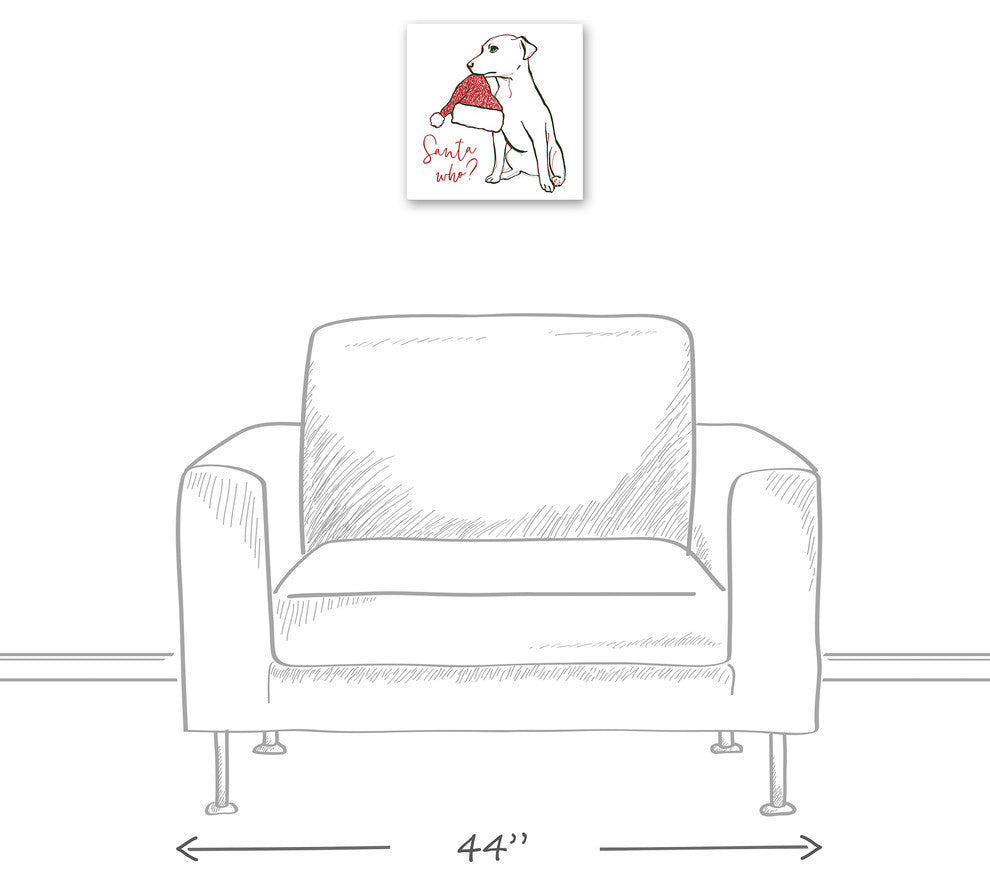 Santa Who Pup 12x12 Canvas Wall Art