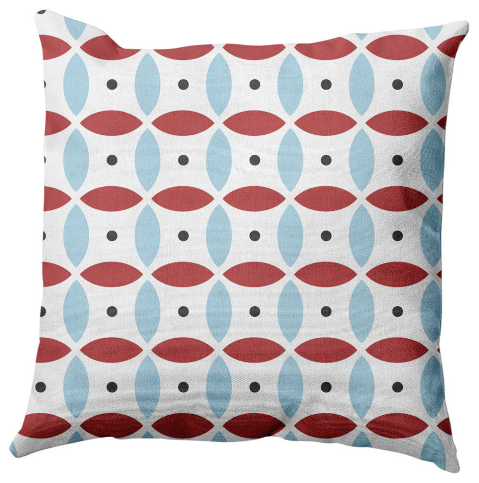Geometric Decorative Throw Pillow, Ligonberry Red, 18"x18"