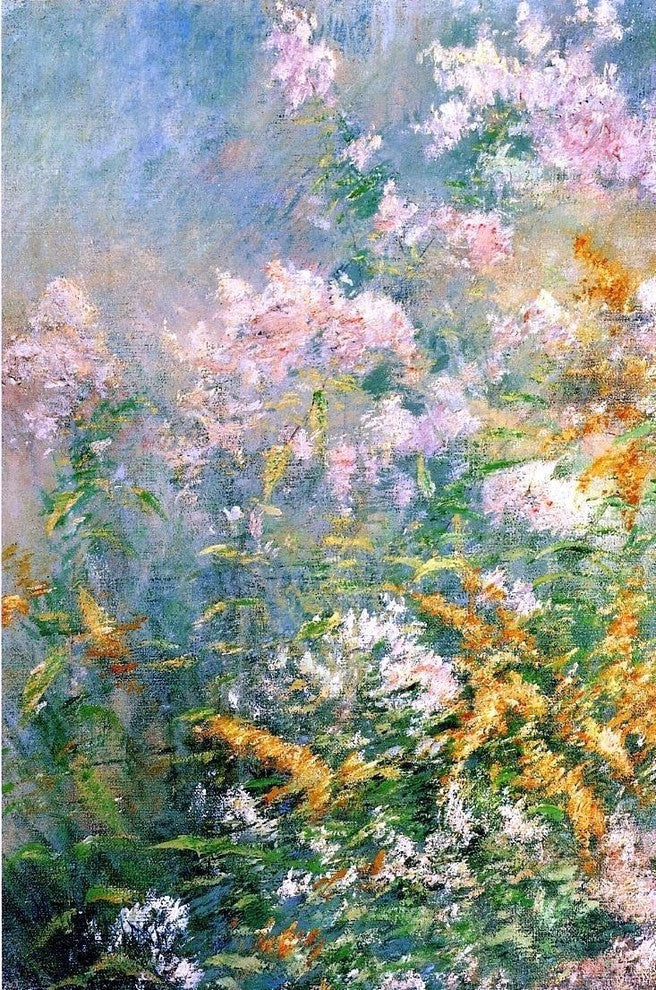 John Twachtman Meadow Flowers Wrapped Canvas, 18"x27"
