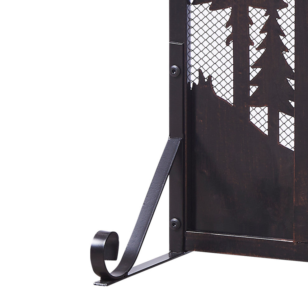 Single Panel Iron Fireplace Screen