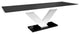 NICTORIA Dining Table with Extension, Black/White