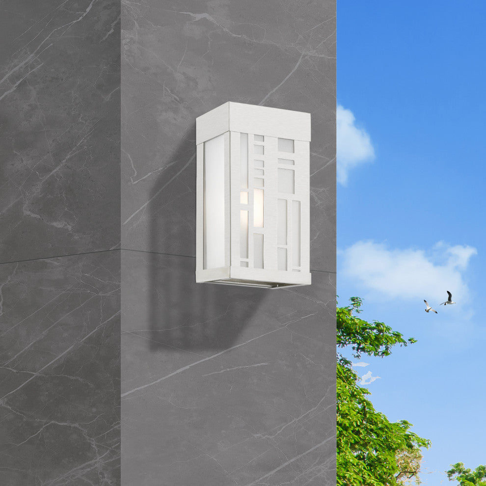Malmo 1 Light Brushed Nickel Outdoor ADA Small Sconce