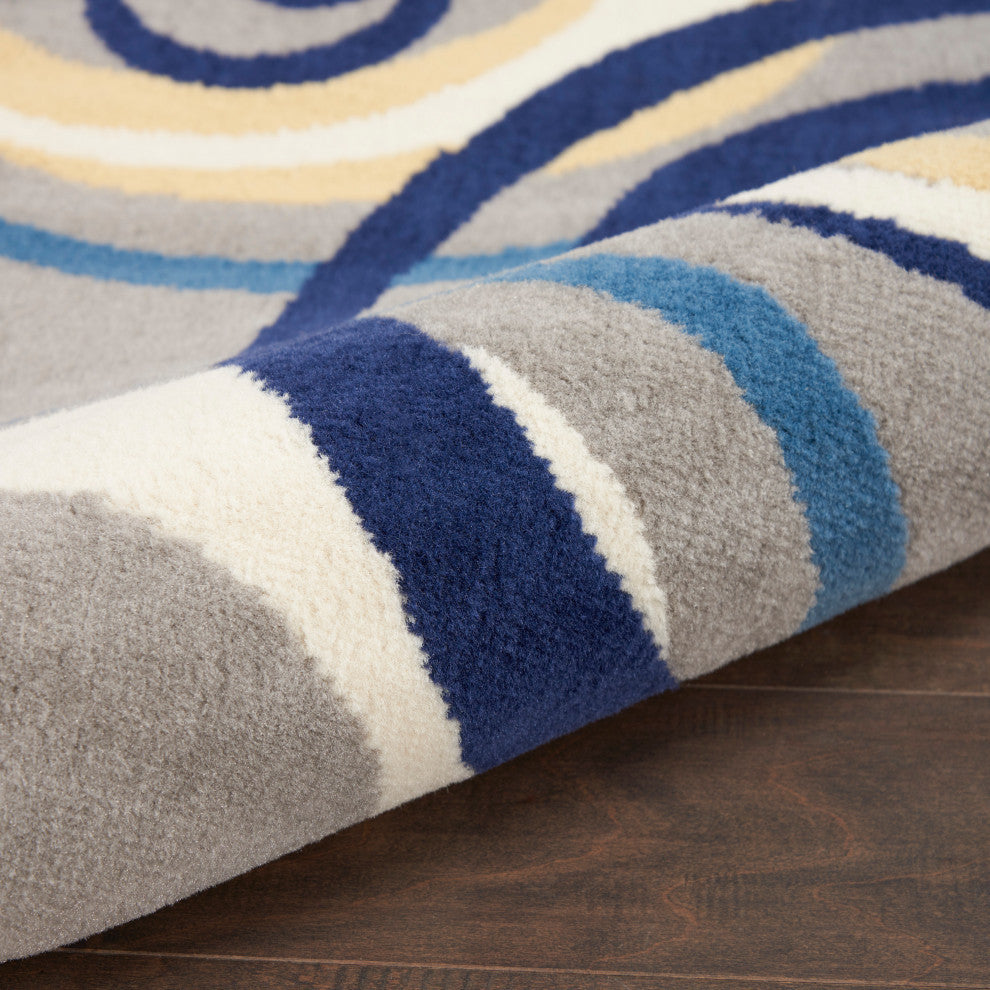 Nourison Grafix 7' x 10' Grey Mid-Century Modern Indoor Area Rug