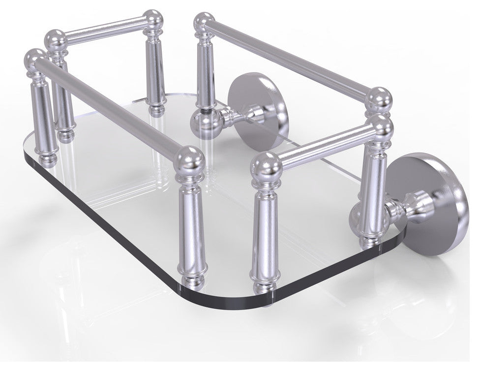Prestige Skyline Wall Mounted Glass Guest Towel Tray, Satin Chrome