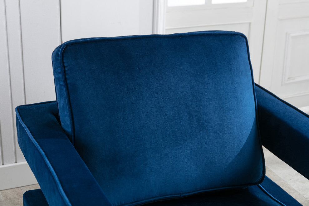 Adadon Velvet Upholstered Armchair - Navy Blue