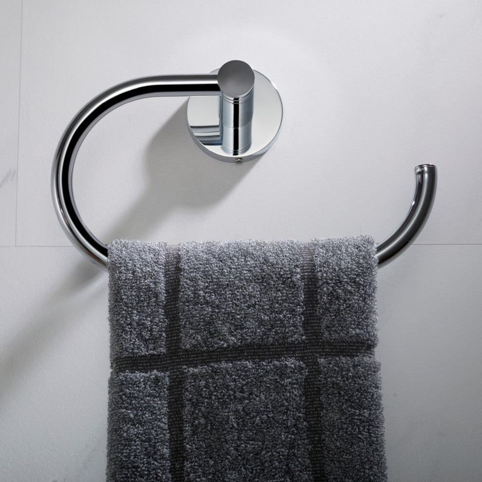 Elie Bathroom Towel Ring, Chrome