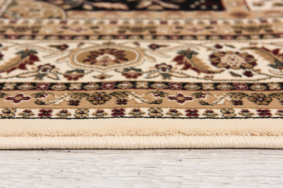 5" Round Cream Traditional Decorative Area Rug