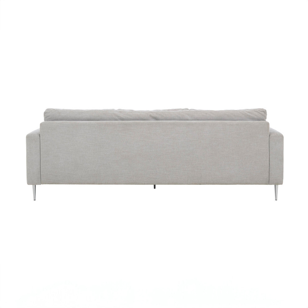 Vari Textured Velvet Lounge Sofa, Light Grey