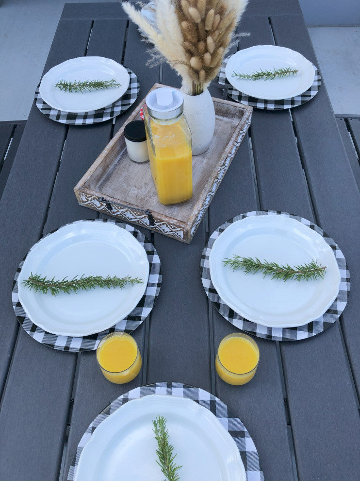 LuXeo Tuscany HDPE Dining Set, Gray, 7-Piece