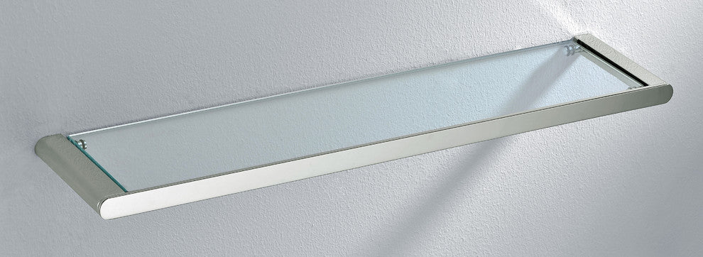 Series Wall Mounted Bathroom Glass Shelf , Brushed Nickel