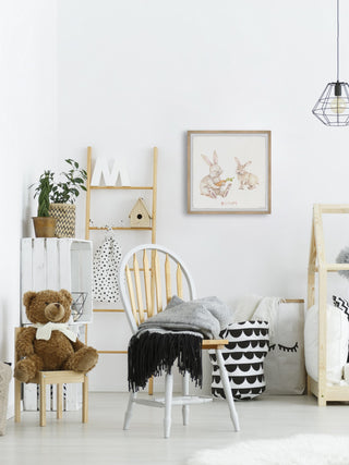 "Rabbit Eating Carrots" Framed Painting Print, 12x12