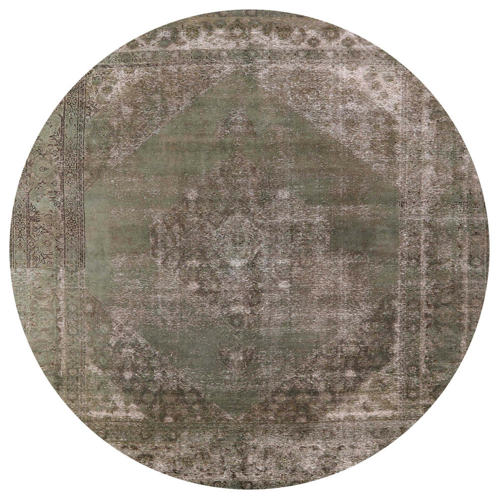 Ahgly Company Indoor Round Mid-Century Modern Area Rugs, 7' Round