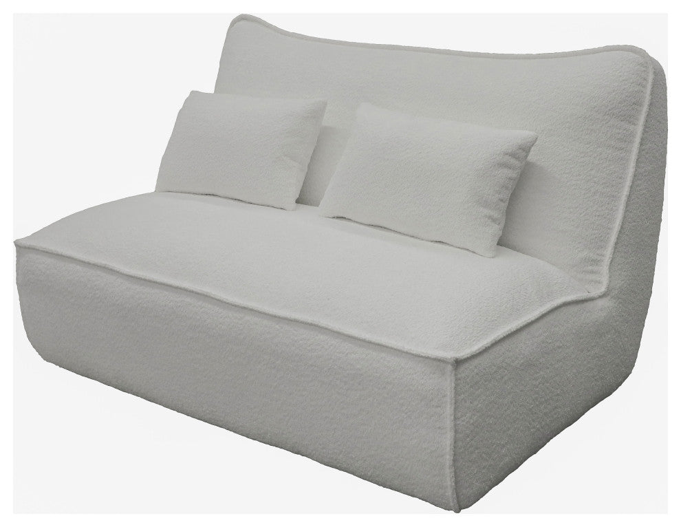 Divani Casa Racine Modern White Fabric Modular Sectional Sofa