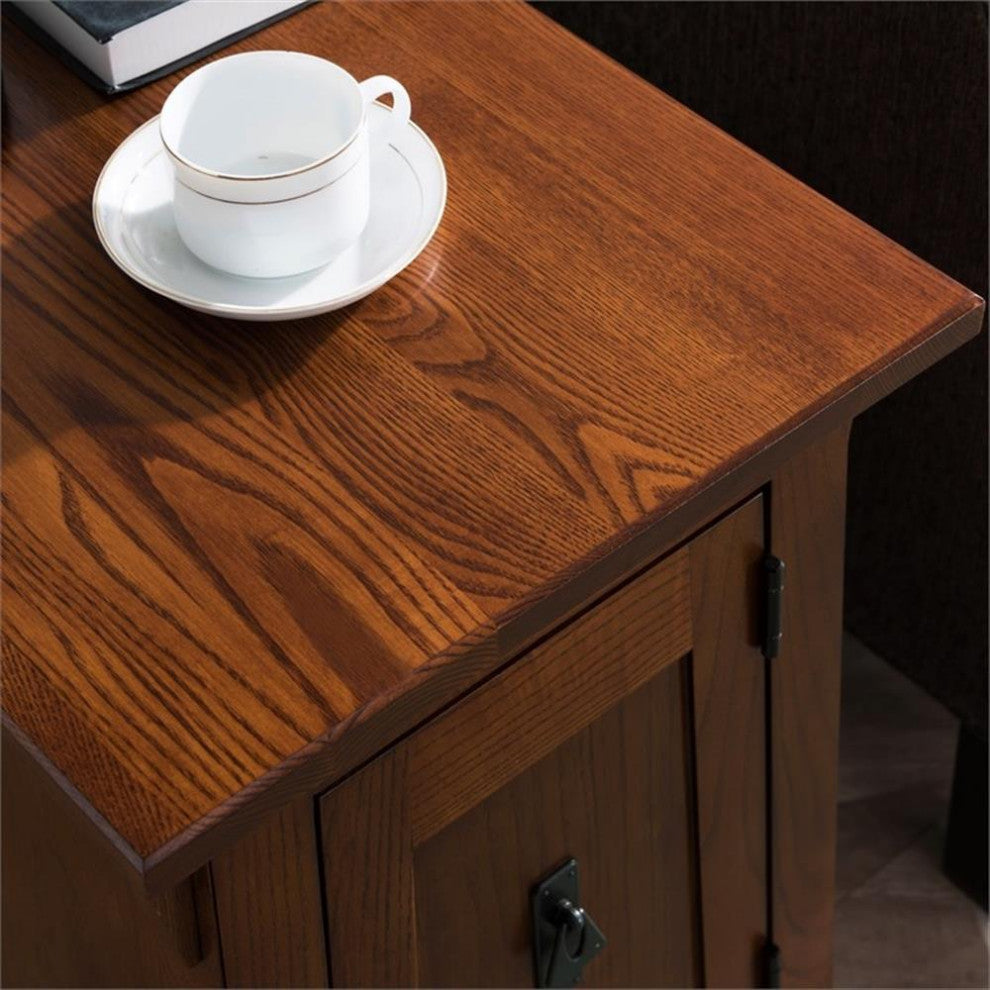 Leick Furniture Favorite Finds Mission Cabinet Wood End Table in Brown/Russet