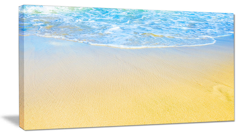 "Smooth Sea Surf Over Blue Waters" Seascape Wall Art, 32"x16"