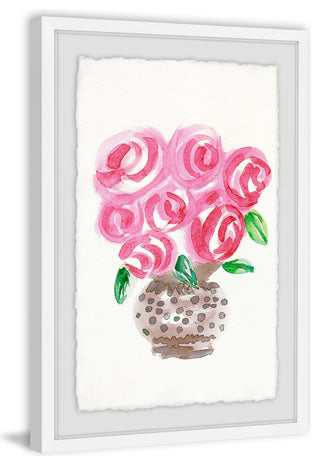 "Big Pink Blooms" Framed Painting Print, 12"x18"