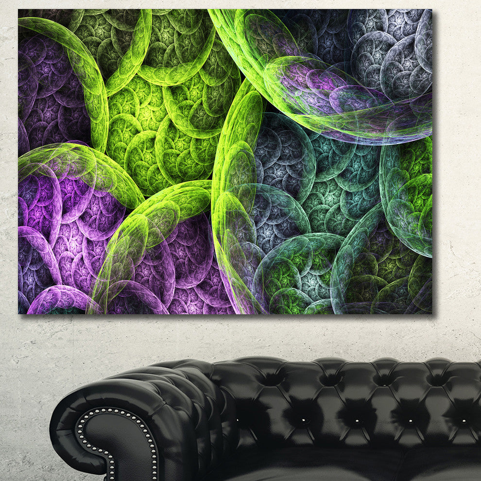 Green Pink Colorful Clouds, Oversized Abstract Canvas Art Print, 60x40