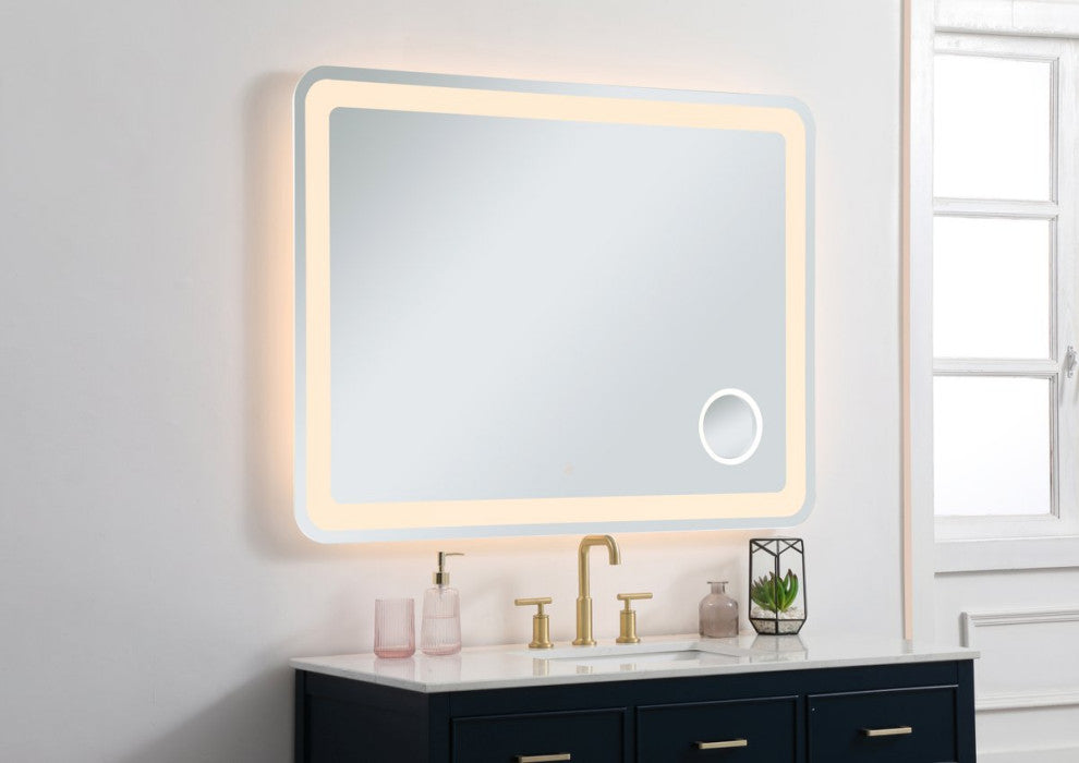 Lucy 36"x48" Hardwired LED Mirror With Magnifier and Color Changing Temperature