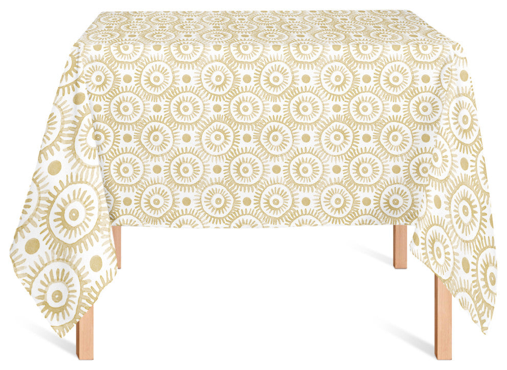 Boho Circles Yellow 4 58x58 Tablecloth