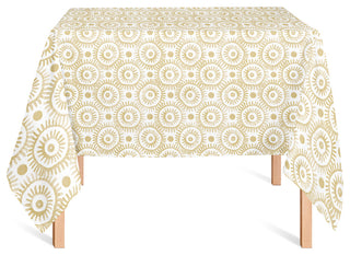 Boho Circles Yellow 4 58x58 Tablecloth