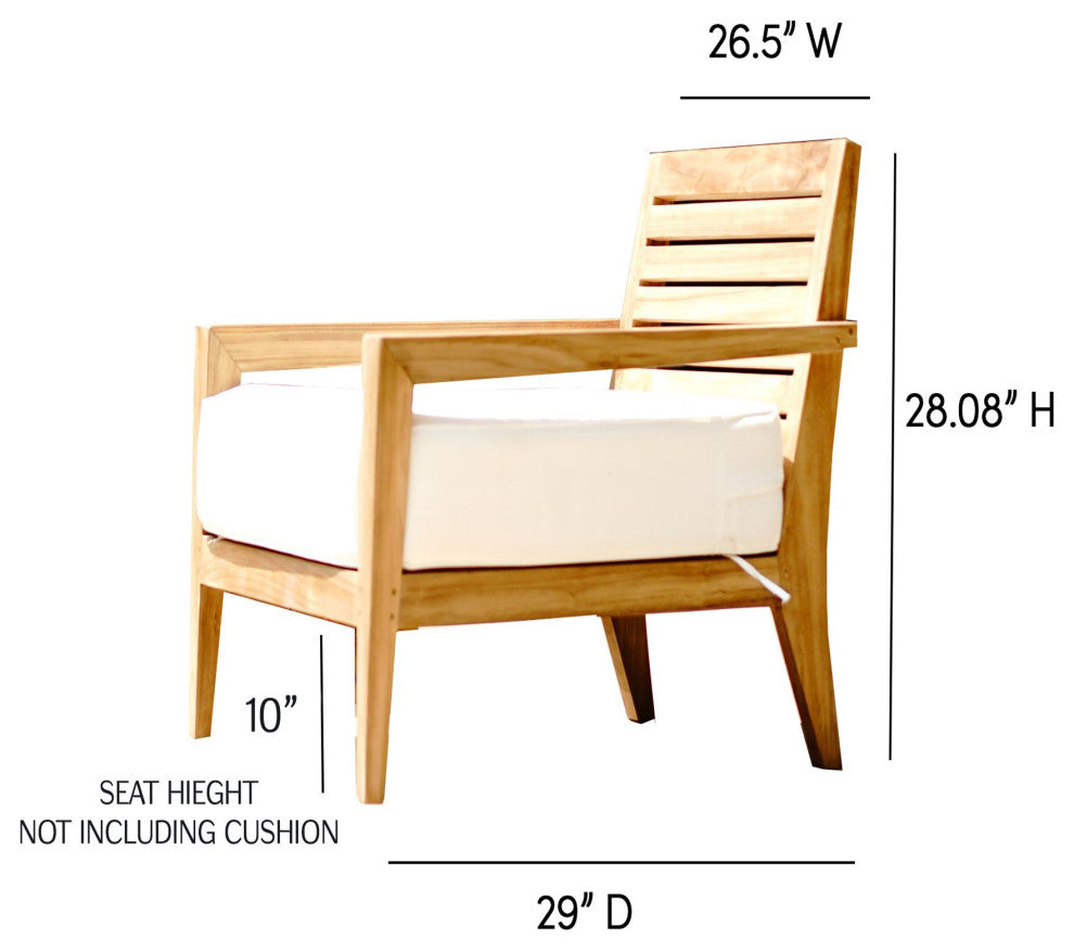Catalina Dahlia Teak Outdoor Lounge Chair