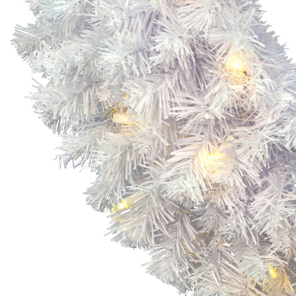 30" Crystal White Wreath 50Led Wmwht