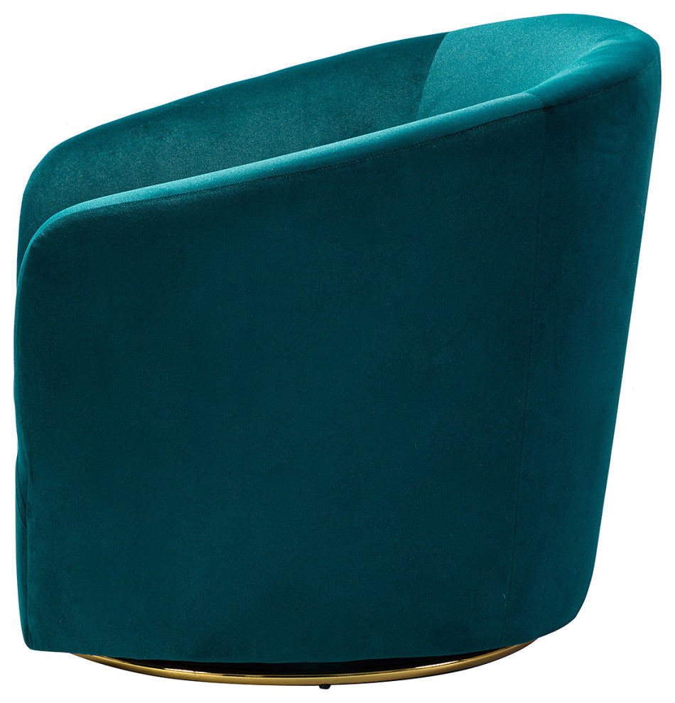 Velvet Swivel Barrel Chair, Set of 2, Teal