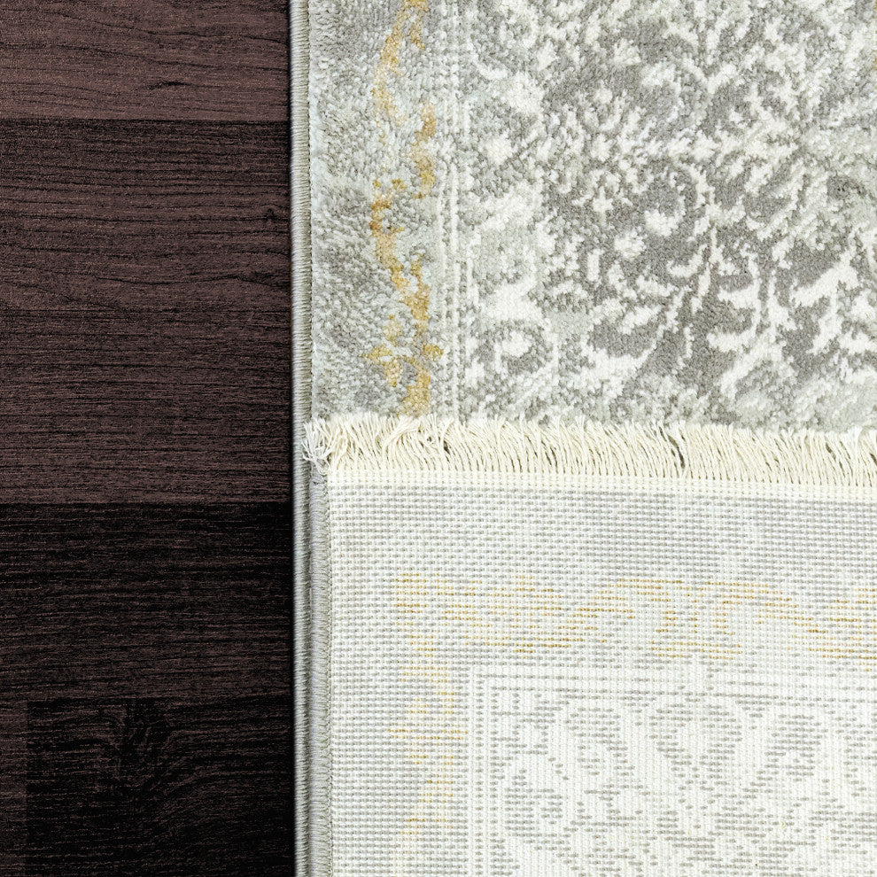 Dynamic Rugs Sunrise Polyester Area Rug, Cream/Gray/Charcoal, 9'x12'