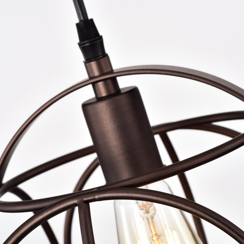 CHLOE Lighting IRONCLAD Industrial 1-Light Oil Rubbed Bronze Mini Pendant