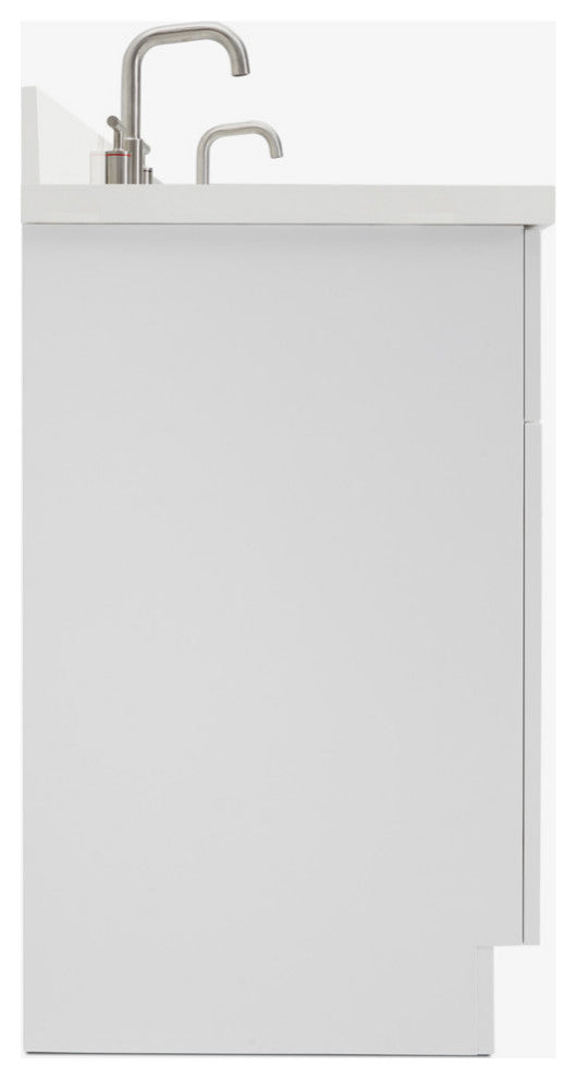 Ariel Hamlet 73" Rectangle Sinks Bath Vanity, 1.5" White Quartz