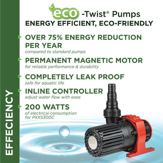 Eco-Twist Energy-Saving 5300GPH Pond Pump with Controller and 33-ft. Cord