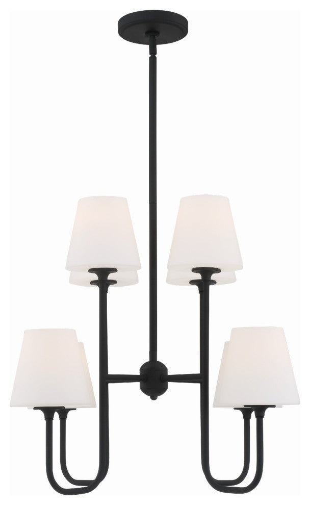 Crystorama Lighting Group KEE-A3008 Keenan 8 Light 28"W Abstract - Black Forged