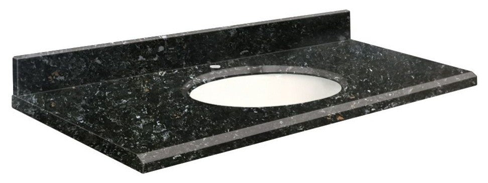 Quartz 49"x22" Vanity Top, Single Faucet Hole, Interlude, White Bowl