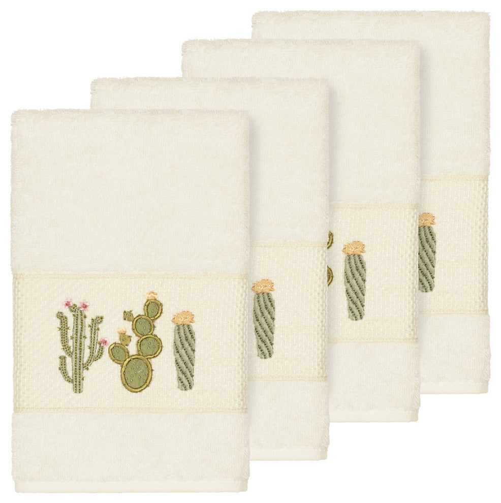 Mila 4 Piece Embellished Hand Towel Set