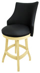 Swivel Wood Counter Bar Stool 26", Bellissima, Black - Beige