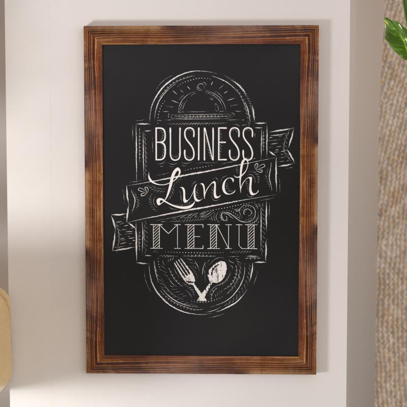 Canterbury Wall Mount Magnetic Chalkboard Sign Set, Torched Brown, 24" X 36"