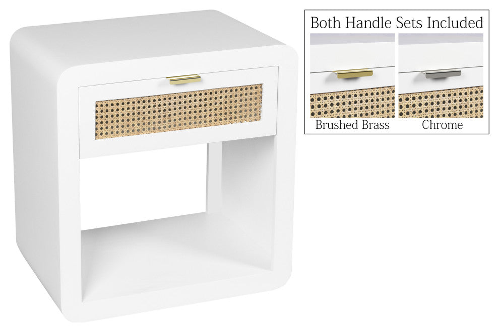 Langham Night Stand, White, Large