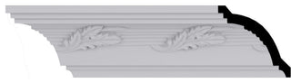 4"Hx4"Px5 5/8"Fx96"L, 6" Repeat, Leaf Twist Crown Moulding