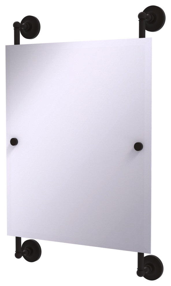 Prestige Regal Rectangular Frameless Rail Mounted Mirror, Oil Rubbed Bronze