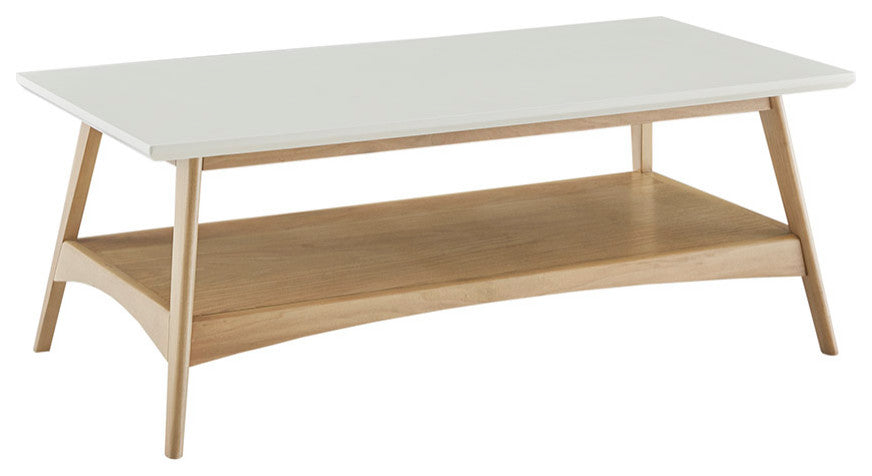 Madison Park Parker Mid-Century Modern Natural Wood Coffee Table, Natural