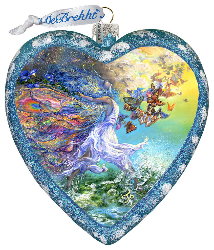 Butterfly Fairy Heart Glass Ornament Limited Edition
