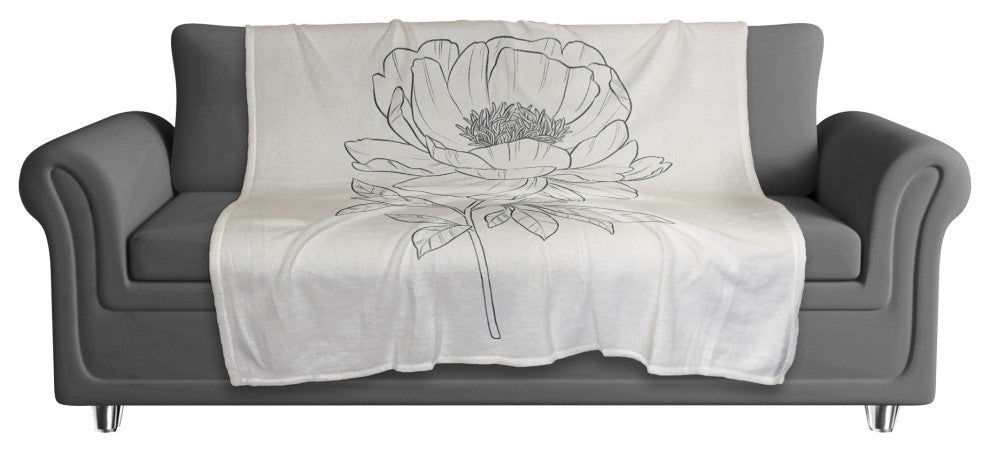 Simple Poppy I 50"x60" Coral Fleece Blanket