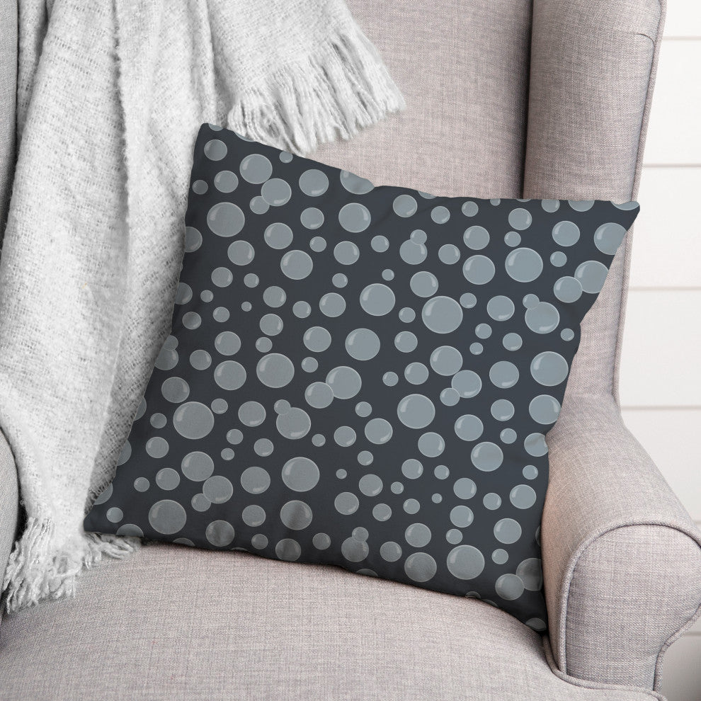 Bubbles All Over Navy 18 x 18 Spun Poly Pillow