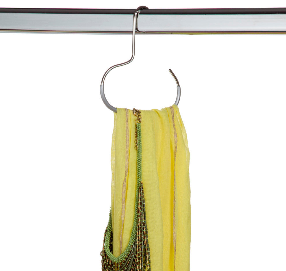 Semi Round Scarf Hook Hangers, Set of 5, Silver