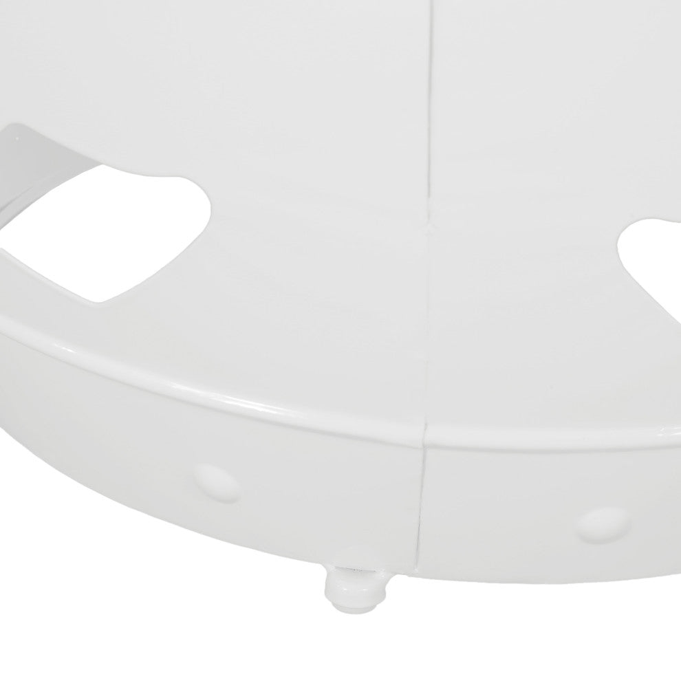 Carey Outdoor Metal Side Table, White