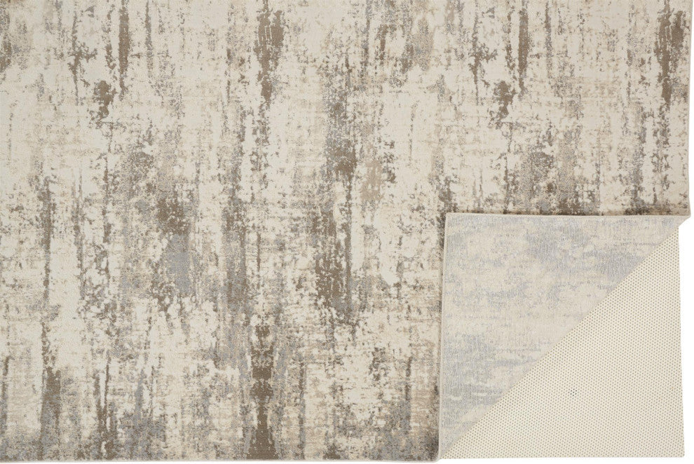 Weave & Wander Frida Rug, Silver/Beige, 2'1"x3'
