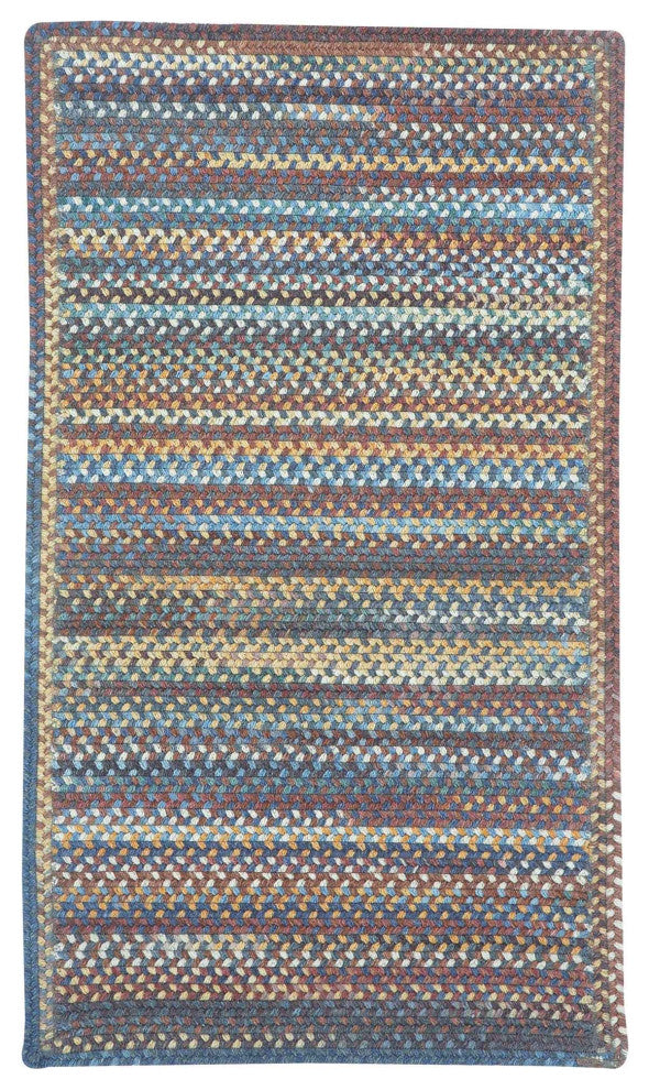 Capel Kill Devil Hill Medium Blue 0210_450 Braided Rugs - 24" X 8' Runner Cross